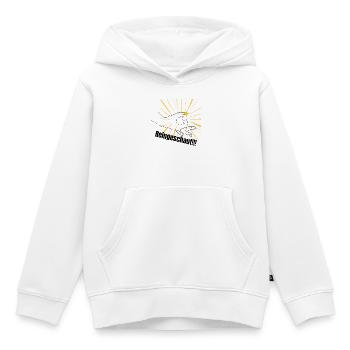 Poing de force dans l’auréole - Sweat Premium à capuche enfant bio - blanc - Devant - AI Model Kid Female (0cm)