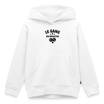 pétanque, club de pétanque, fan de pétanque - Sweat Premium à capuche enfant bio - blanc - Devant - AI Model Kid Female (0cm)