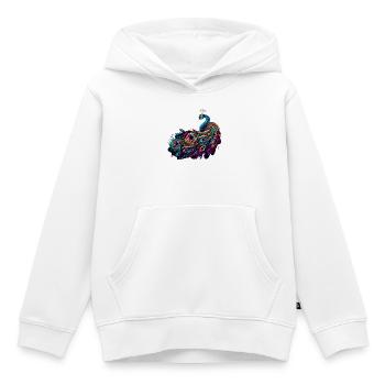 Pfau - Kinder Premium Organic Hoodie - Weiß - Vorne - AI Model Kid Female (0cm)