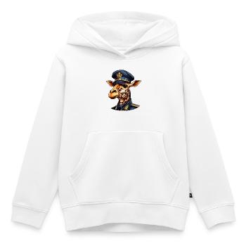 Giraffe Policeman - Kids Premium Organic Hoodie - white - Front - AI Model Kid Female (0cm)
