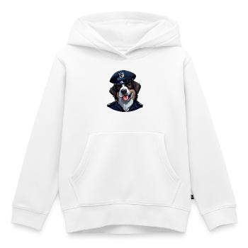Chiens Police - Sweat Premium à capuche enfant bio - blanc - Devant - AI Model Kid Female (0cm)