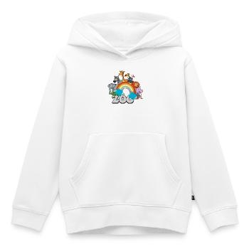 Regenbogen-Zoo-Parade - Kinder Premium Organic Hoodie - Weiß - Vorne - AI Model Kid Female (0cm)