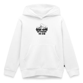 Let's go off the grid - Kids Premium Organic Hoodie - white - Front - AI Model Kid Female (0cm)