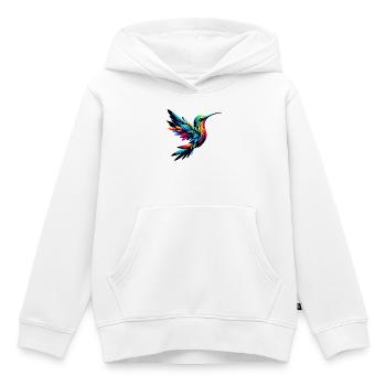 Colibri - Sweat Premium à capuche enfant bio - blanc - Devant - AI Model Kid Female (0cm)