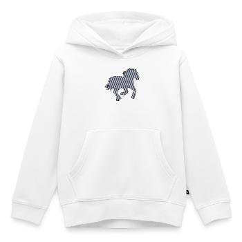 CHEVAL. POULAIN. JUMENT. ANIMAL. ANIMAUX. NATURE. - Sweat Premium à capuche enfant bio - blanc - Devant - AI Model Kid Female (0cm)
