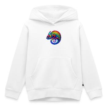 Kameleon - Kinder Premium hoodie biologisch - wit - Voor - AI Model Kid Female (0cm)