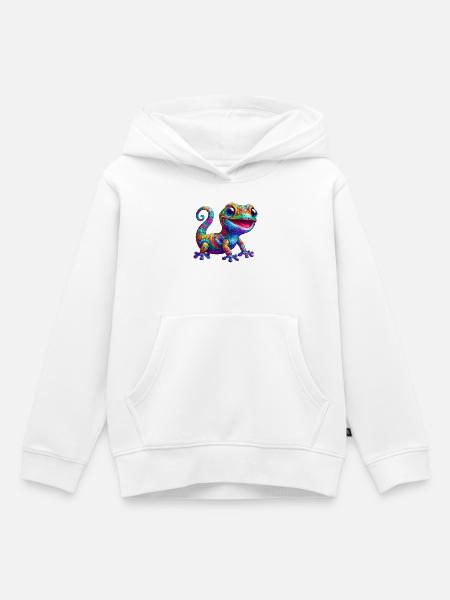 Gecko - Kinder Premium Organic Hoodie - Weiß