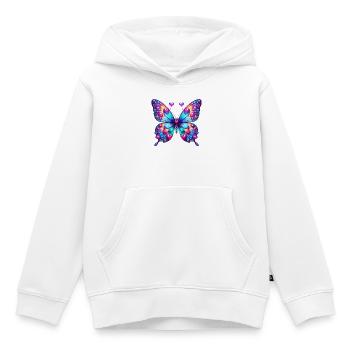 Coeur papillon Coeurs Coeurs Coeurs Coeurs - Sweat Premium à capuche enfant bio - blanc - Devant - AI Model Kid Female (0cm)