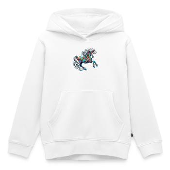 Pferd - Kinder Premium Organic Hoodie - Weiß - Vorne - AI Model Kid Female (0cm)