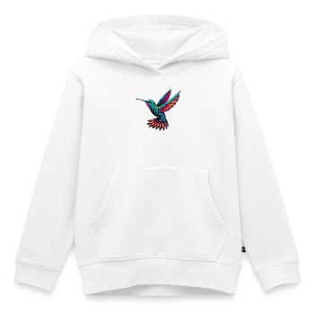 Colibri - Sweat Premium à capuche enfant bio - blanc - Devant - AI Model Kid Female (0cm)