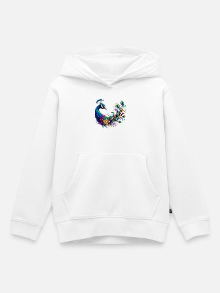 Pfau - Kinder Premium Organic Hoodie - Weiß