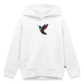 Colibri - Sweat Premium à capuche enfant bio - blanc - Devant - AI Model Kid Female (0cm)