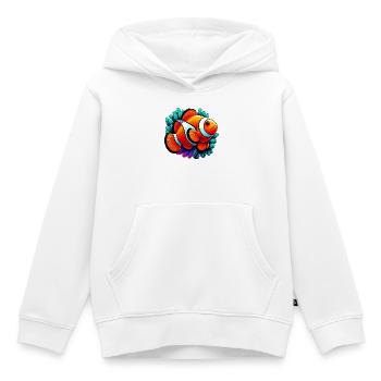 Poisson-clown - Sweat Premium à capuche enfant bio - blanc - Devant - AI Model Kid Female (0cm)