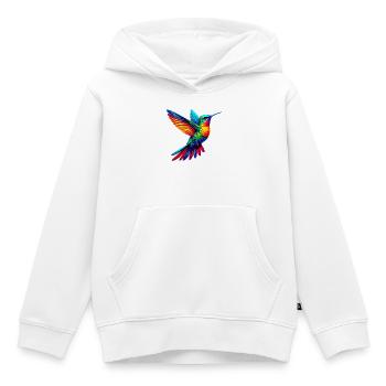 Colibri - Sweat Premium à capuche enfant bio - blanc - Devant - AI Model Kid Female (0cm)