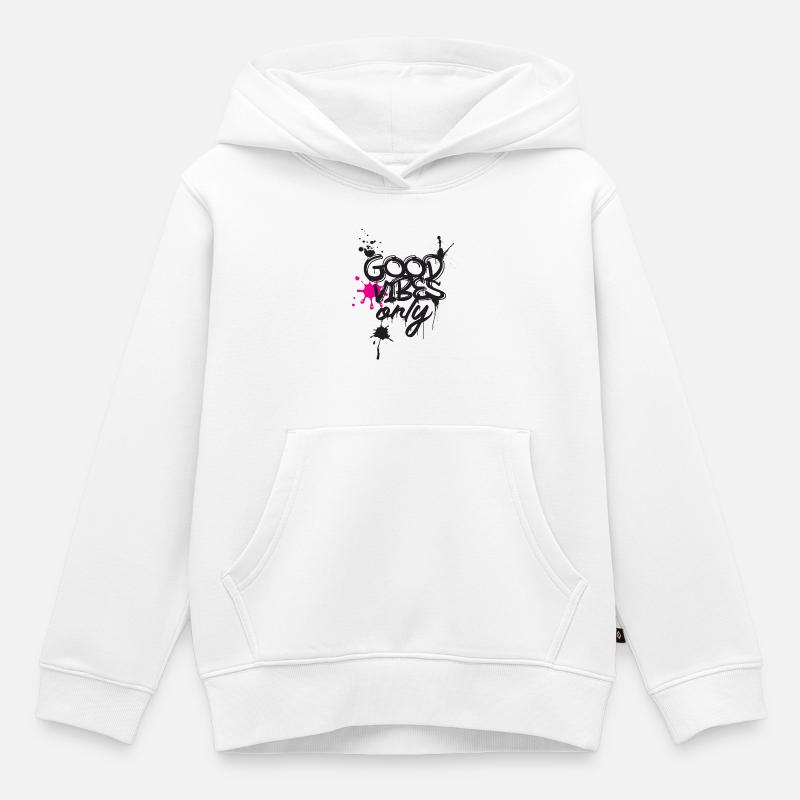 Énergie positive - Sweat Premium à capuche enfant bio - blanc