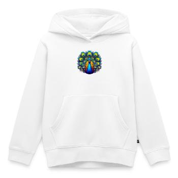 Peacock - Kids Premium Organic Hoodie - white - Front - AI Model Kid Female (0cm)