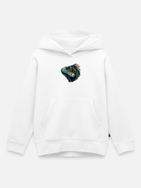 Leguan - Kinder Premium Organic Hoodie - Weiß