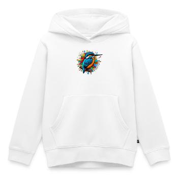 Martin-pêcheur - Sweat Premium à capuche enfant bio - blanc - Devant - AI Model Kid Female (0cm)