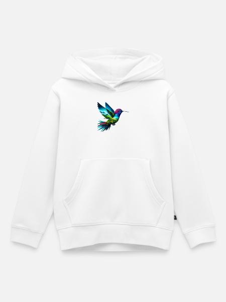 Kolibri - Kinder Premium Organic Hoodie - Weiß
