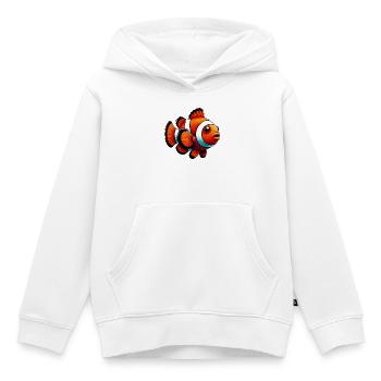 Poisson-clown - Sweat Premium à capuche enfant bio - blanc - Devant - AI Model Kid Female (0cm)
