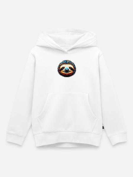 Faultier - Kinder Premium Organic Hoodie - Weiß