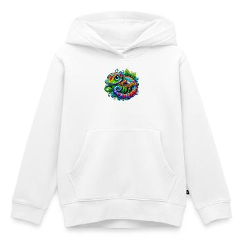 Gecko - Sweat Premium à capuche enfant bio - blanc - Devant - AI Model Kid Female (0cm)