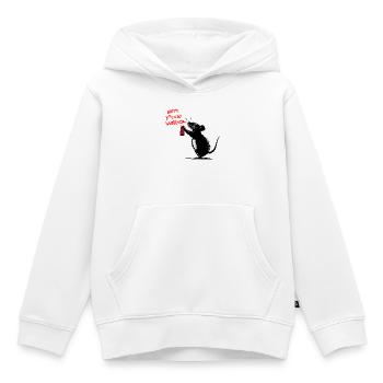 Rebel Rat - Happy F*ckin` Whatever - Kinder Premium Organic Hoodie - Weiß - Vorne - AI Model Kid Female (0cm)