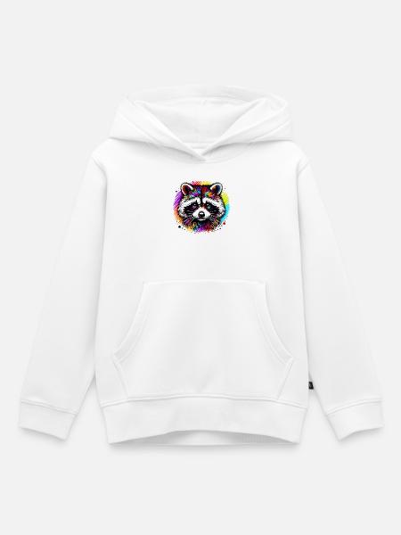 Waschbär - Kinder Premium Organic Hoodie - Weiß