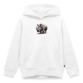 Nashorn - Kinder Premium Organic Hoodie - Weiß - Vorne - AI Model Kid Female (0cm)