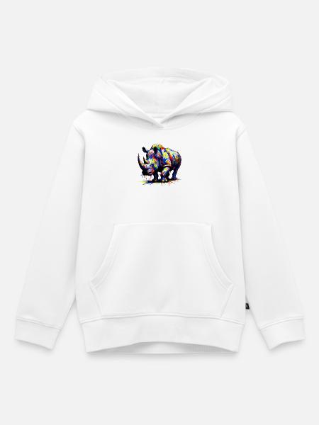 Nashorn - Kinder Premium Organic Hoodie - Weiß