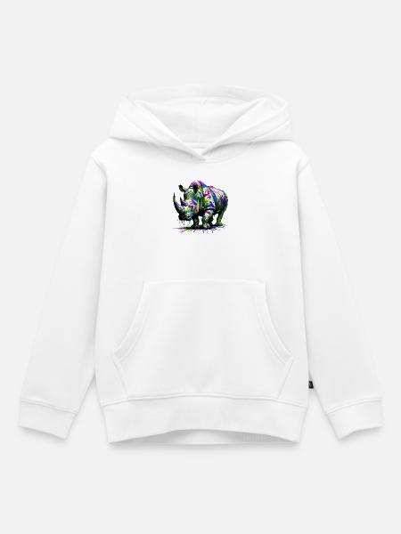 Nashorn - Kinder Premium Organic Hoodie - Weiß