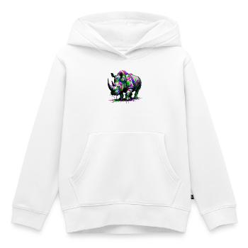 Nashorn - Kinder Premium Organic Hoodie - Weiß - Vorne - AI Model Kid Female (0cm)