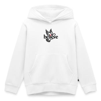 Croire pigeon - Sweat Premium à capuche enfant bio - blanc - Devant - AI Model Kid Female (0cm)