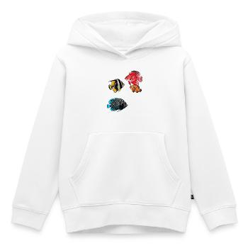 Poissons exotiques - Sweat Premium à capuche enfant bio - blanc - Devant - AI Model Kid Female (0cm)