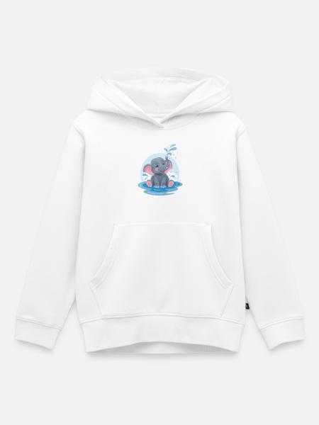 Kleiner Elefant - Kinder Premium Organic Hoodie - Weiß