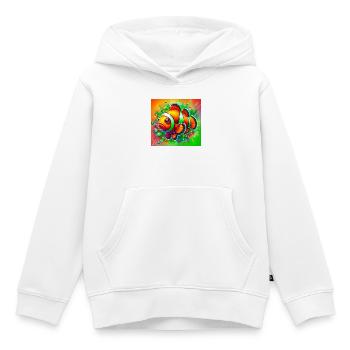 Poisson-clown - Sweat Premium à capuche enfant bio - blanc - Devant - AI Model Kid Female (0cm)