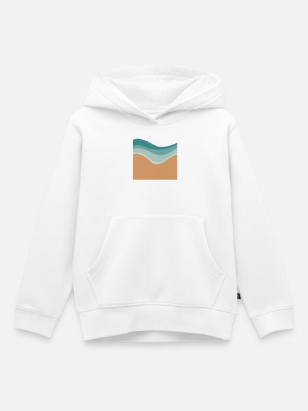 Minimaler Strand - Kinder Premium Organic Hoodie - Weiß