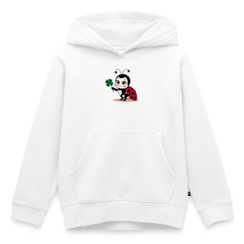 Ladybug trèfle Porte-bonheur Symbole porte-bonheur - Sweat Premium à capuche enfant bio - blanc - Devant - AI Model Kid Female (0cm)
