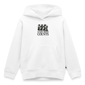 Œuvres d’art stratégiques d’échecs - Sweat Premium à capuche enfant bio - blanc - Devant - AI Model Kid Female (0cm)