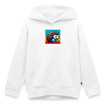 hérisson - Sweat Premium à capuche enfant bio - blanc - Devant - AI Model Kid Female (0cm)