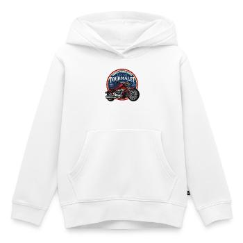 Tourmalet Mountainbike Abzeichen - Kinder Premium Organic Hoodie - Weiß - Vorne - AI Model Kid Female (0cm)