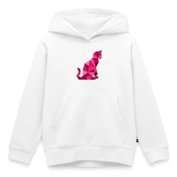 chat_lowpoly_Magenta - Sweat Premium à capuche enfant bio - blanc - Devant - AI Model Kid Female (0cm)