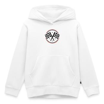 Drapeau de course à damier - Sweat Premium à capuche enfant bio - blanc - Devant - AI Model Kid Female (0cm)