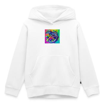 Gecko - Sweat Premium à capuche enfant bio - blanc - Devant - AI Model Kid Female (0cm)