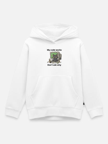 Mein Code funktioniert Frag nicht warum - Kinder Premium Organic Hoodie - Weiß