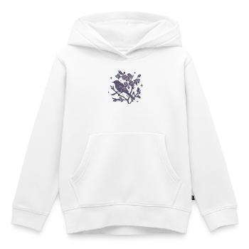 Oiseau floral nocturne sur branche - Sweat Premium à capuche enfant bio - blanc - Devant - AI Model Kid Female (0cm)