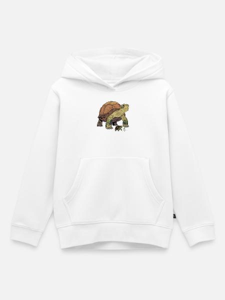 Detailreiche Schildkröte mit Jungem - Kinder Premium Organic Hoodie - Weiß