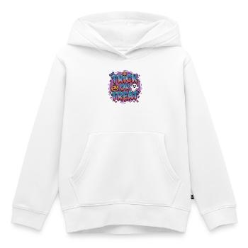 T-shirt d’Halloween Trick or Treat. - Sweat Premium à capuche enfant bio - blanc - Devant - AI Model Kid Female (0cm)