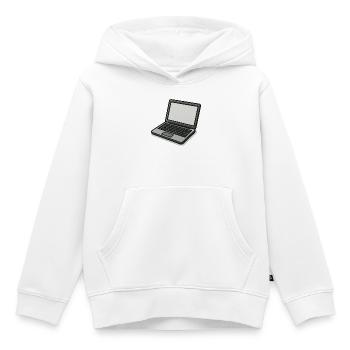 Ordinateur portable de style vintage - Sweat Premium à capuche enfant bio - blanc - Devant - AI Model Kid Female (0cm)