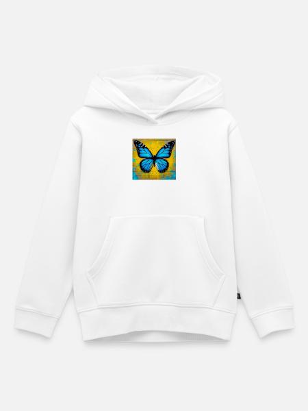 Schmetterling - Kinder Premium Organic Hoodie - Weiß